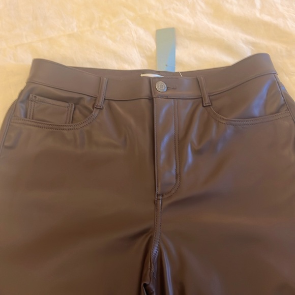 LOFT STRAIGHT LEG FAUX LEATHER PANT - Picture 2 of 5